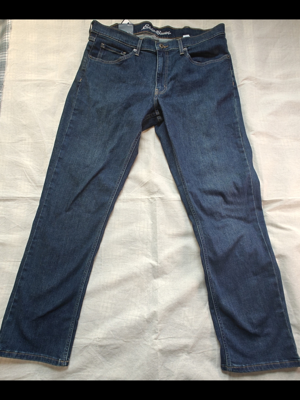 Eddie Bauer Men's Dark Blue Straight-Leg Jeans